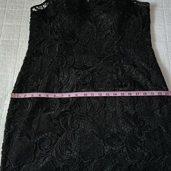 Adrianna Papell Sleeveless Illusion Lace Sheath Dress Black Size 16 - Picture 12 of 16